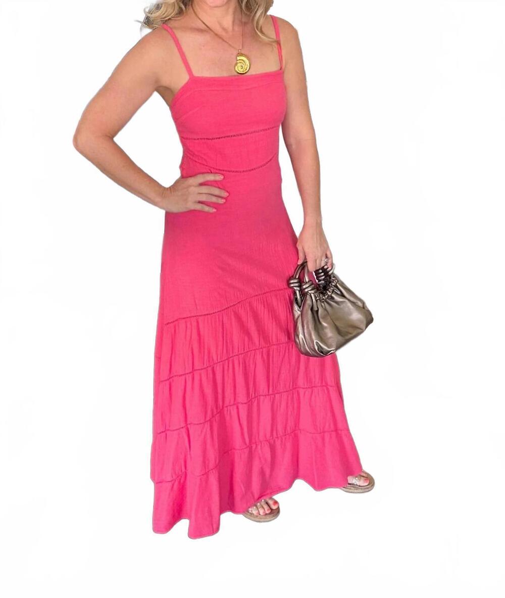 NEW BLANCO BY NATURE crochet maxi dress in rasberry